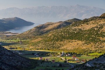 Blick zum Skardarsee von Brigjë, Albanien, Europa