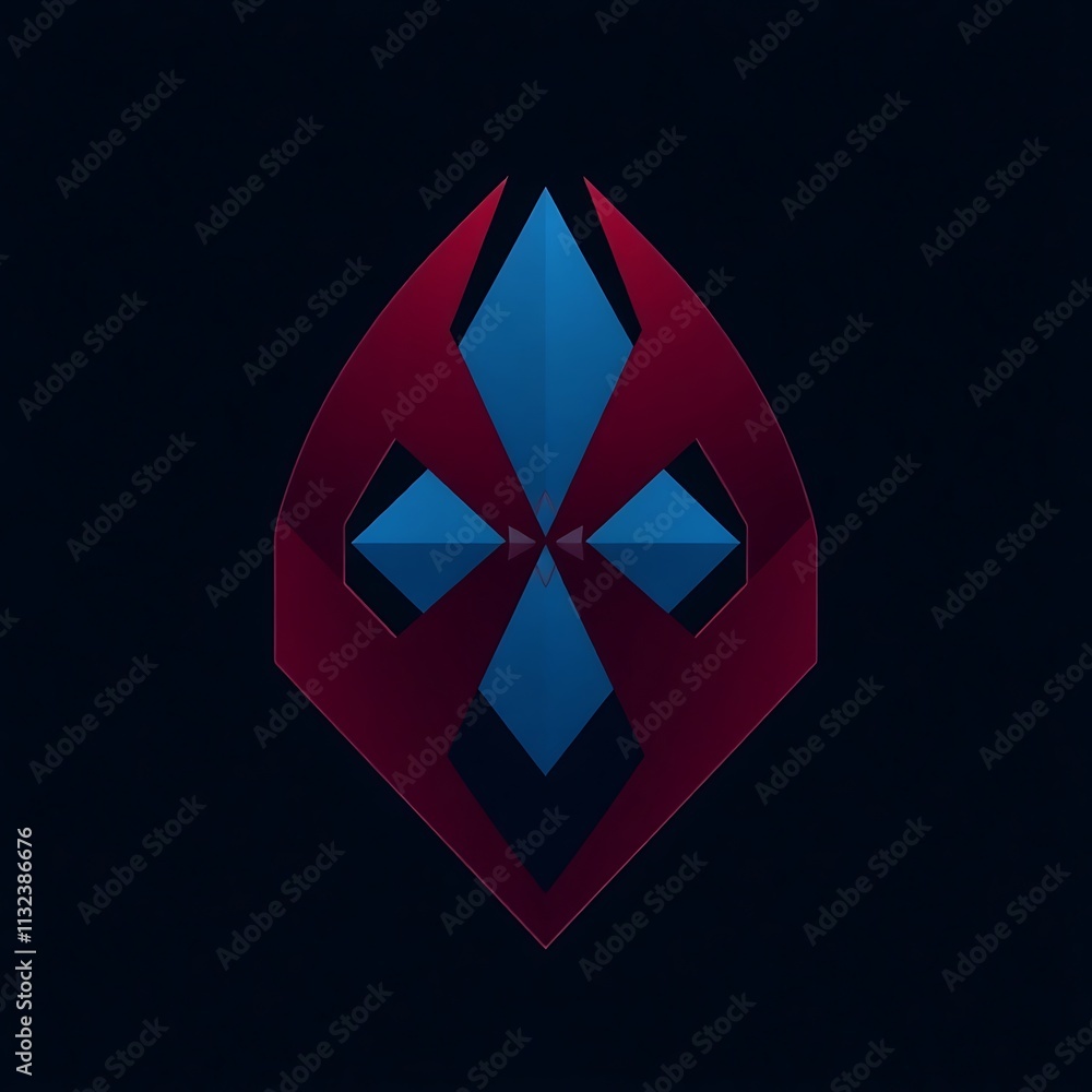 Poster abstract geometric emblem: a striking abstract geometric emblem, showcasing a bold and dynamic desig