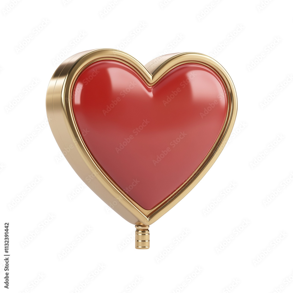 Poster 3d heart-shaped speech bubble icon on transparent background