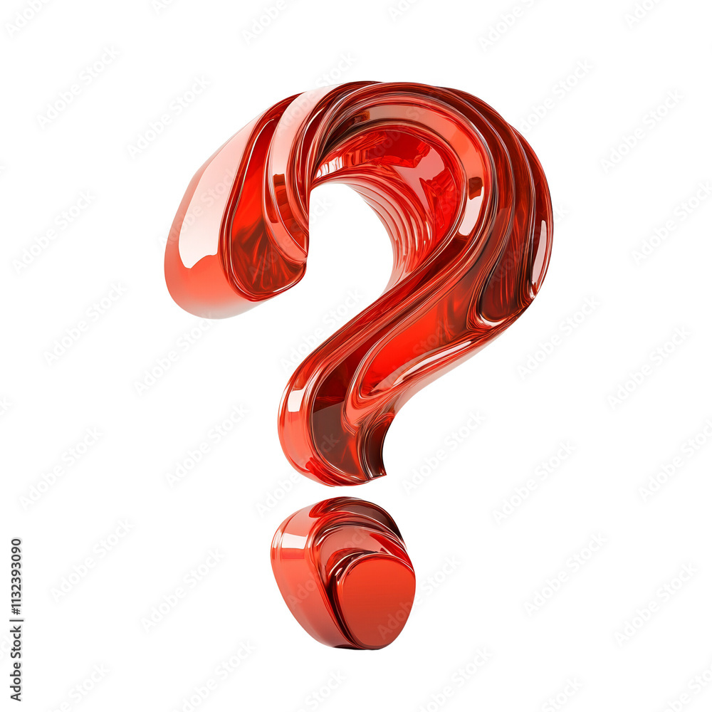 Aufkleber 3d red question mark icon isolated on transparent background
