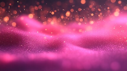 Abstract pink glitter background with bokeh lights.