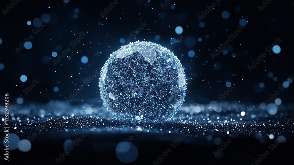 Poster global connection: a mesmerizing digital rendering of a glowing, interconnected world, symbolizing g