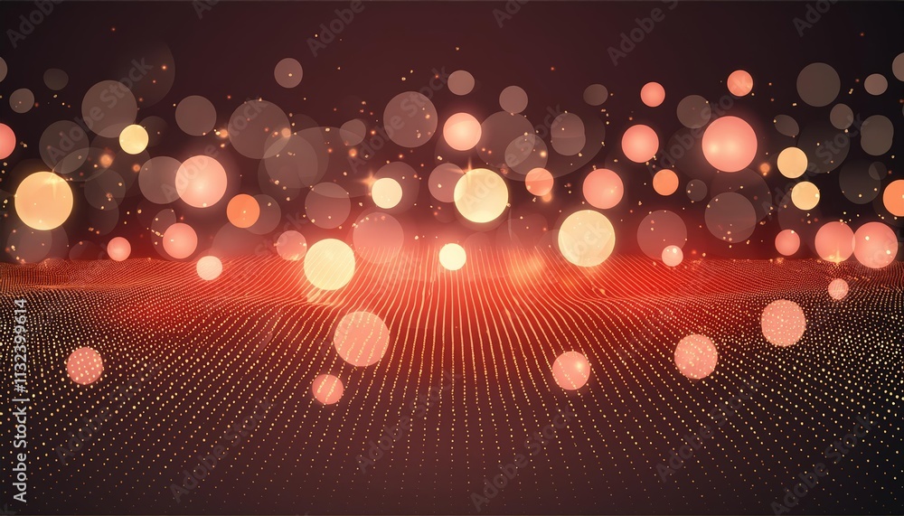 Poster stunning red glow particle abstract bokeh background a captivating visual experience with radiant li