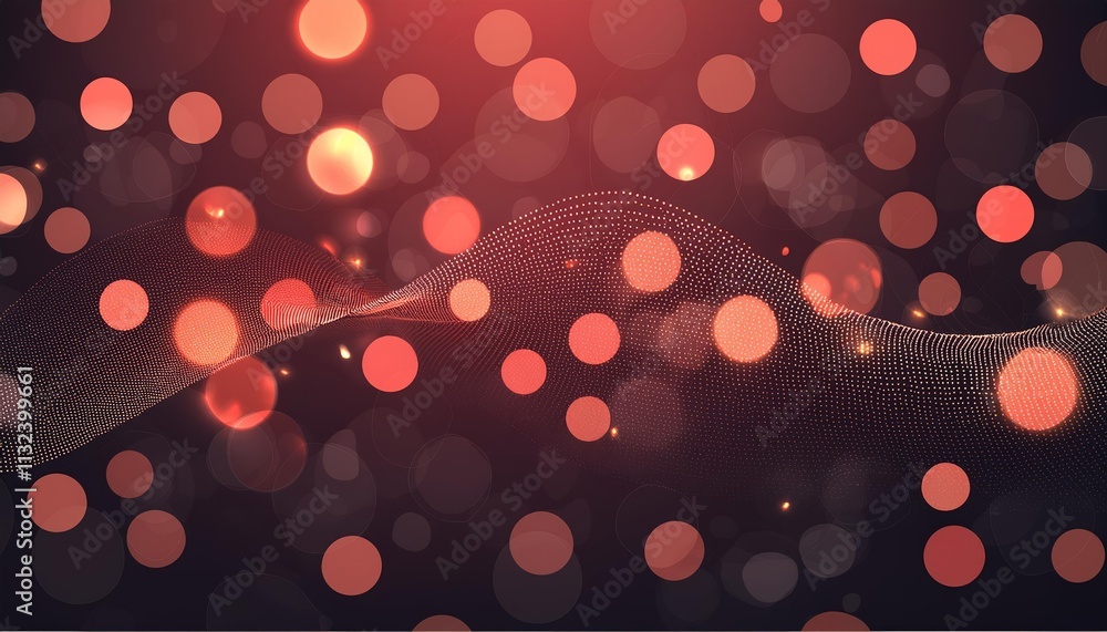 Poster Stunning Red Glow Particle Abstract Bokeh Background A Captivating Visual Experience with Soft Focus and Vibrant Light Effects for Creative Projects and Digital Art