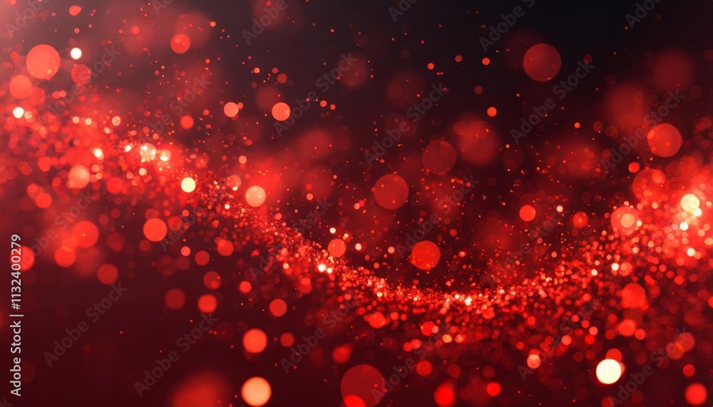 Poster stunning red glow particle abstract bokeh background captivating visuals for creative projects, perf