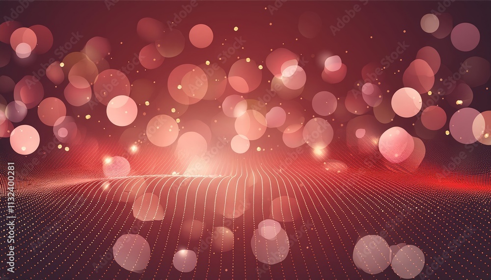 Poster stunning red glow particle abstract bokeh background a captivating visual experience for creative pr