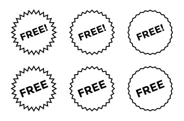 Free badge icon set collection. Promotion and advertising sticker label