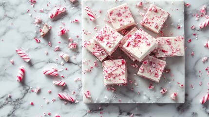 Delicious White Chocolate Peppermint Candy Squares