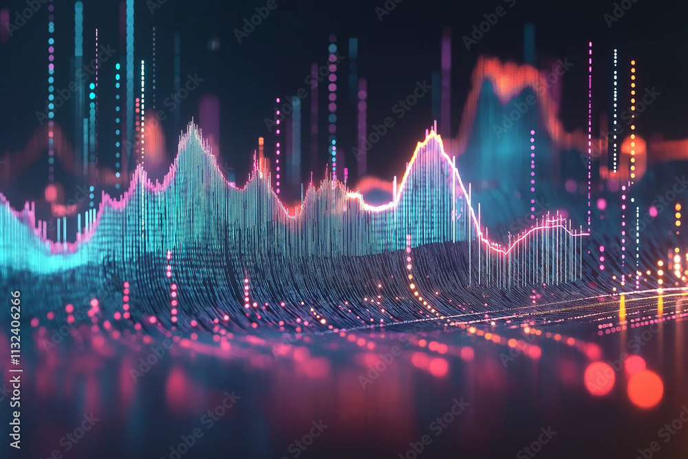 Aufkleber futuristic big data stream. motion of digital data flow. data transmission channel 3d illustration. 