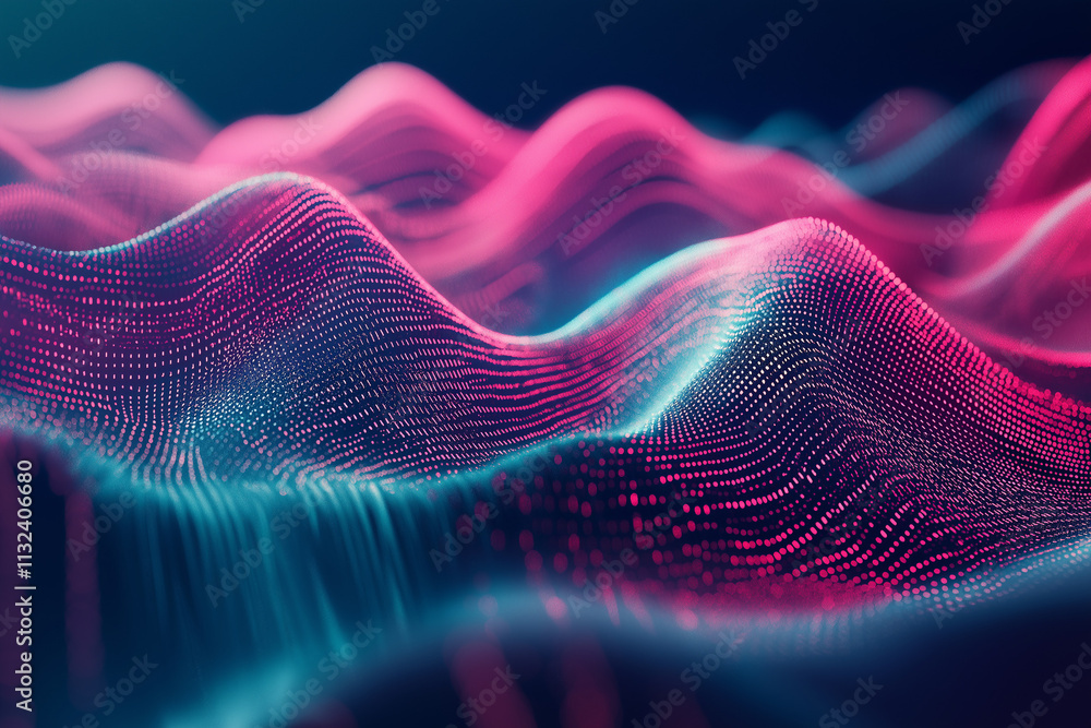 Poster futuristic big data stream. motion of digital data flow. data transmission channel 3d illustration. 