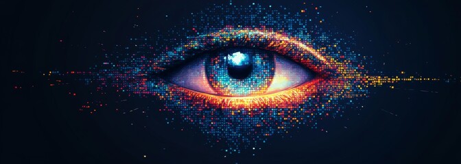 A close up of a blue eye with a blurry background