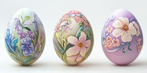 Fototapeta premium Creative decorating ideas for Easter eggs featuring beautifully hand painted designs. Discover unique ways to enhance your Easter eggs with artistic flair and personal touches in your celebrations.