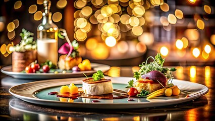 Fototapeta premium Valuable Asset in Food Photography - Captivating Culinary Creations and Inspiring Text Quote Background for Engaging Visual Content and Social Media Promotion