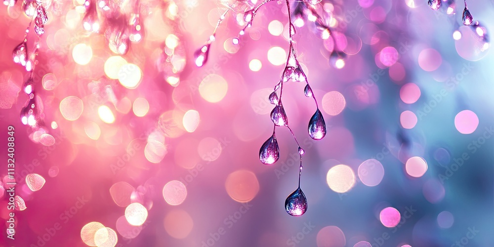 Poster abstract background featuring delicate water drops, creating a captivating visual effect. the enchan