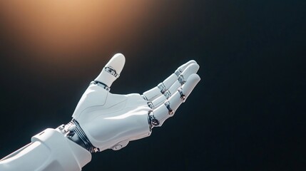 Fototapeta premium A robotic hand reaching out, symbolizing technology and innovation.