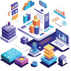 Fototapeta premium 3D Isometric Illustrations - Modern and Stylish Design Assets