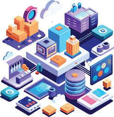 Fototapeta premium 3D Isometric Illustrations - Modern and Stylish Design Assets