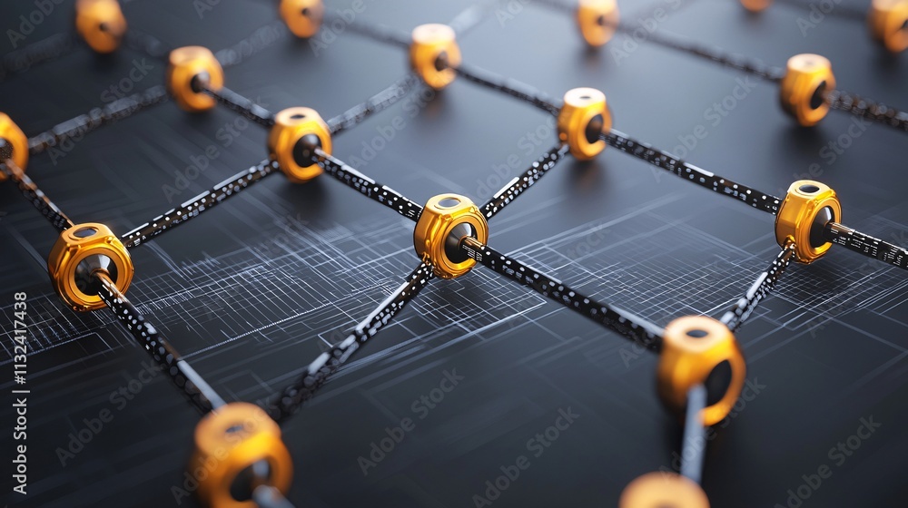 Poster data flowing through futuristic grids symbolizing digital transformation