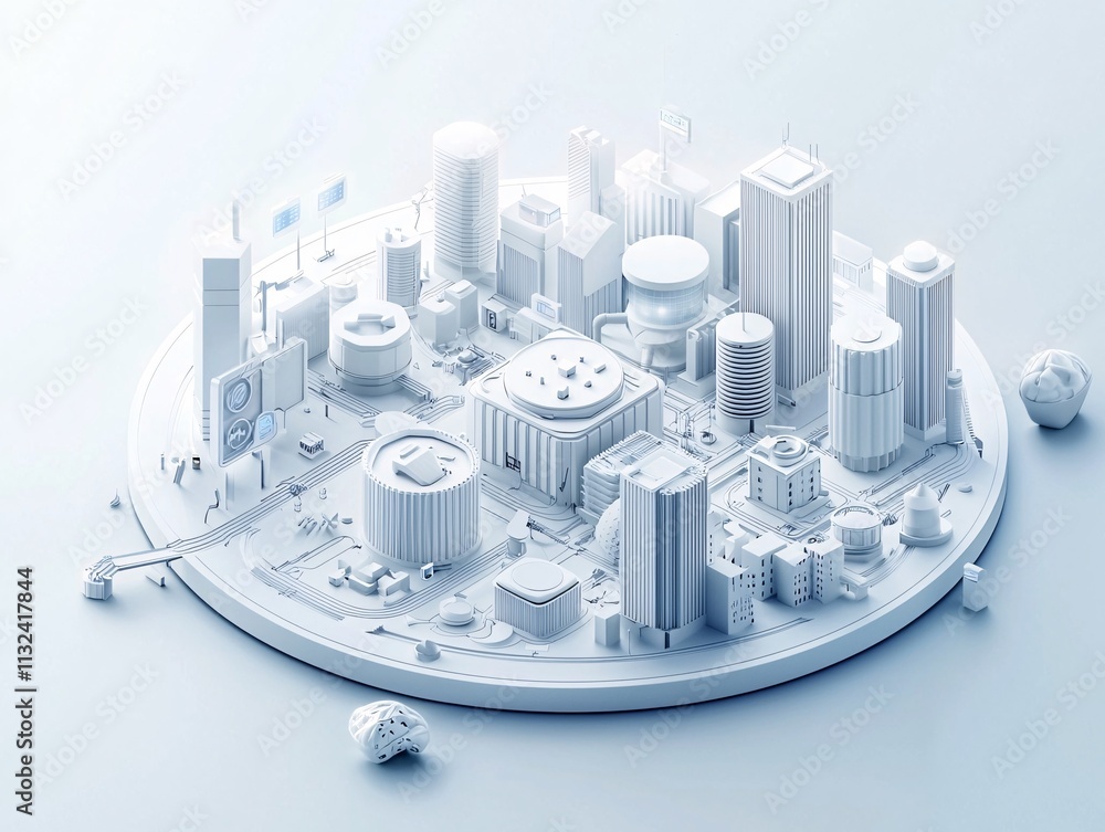 Poster smart city infrastructure with iot devices and data analytics