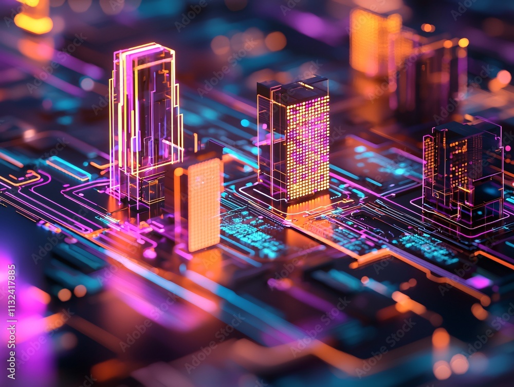 Aufkleber smart city infrastructure with iot devices and data analytics