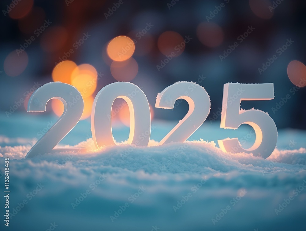 Poster A pair of 3D white numbers 