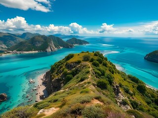 view of the sea and mountains