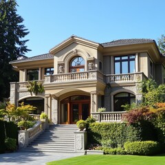 Fototapeta premium Vancouver mansion basks in sunlight
