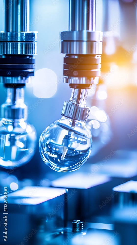 Poster optimized workflows depicted through a streamlined production line with digital enhancements