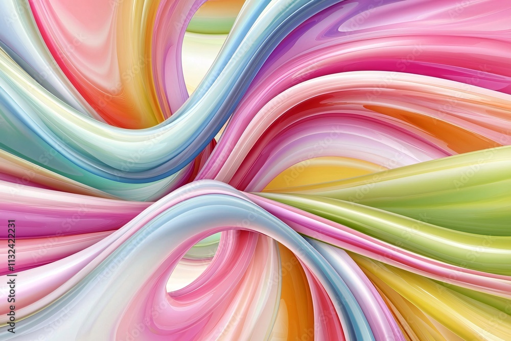 Poster vibrant digital waves with abstract elements symbolizing adoption of new technologies