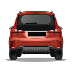 Car back view vector and illustration