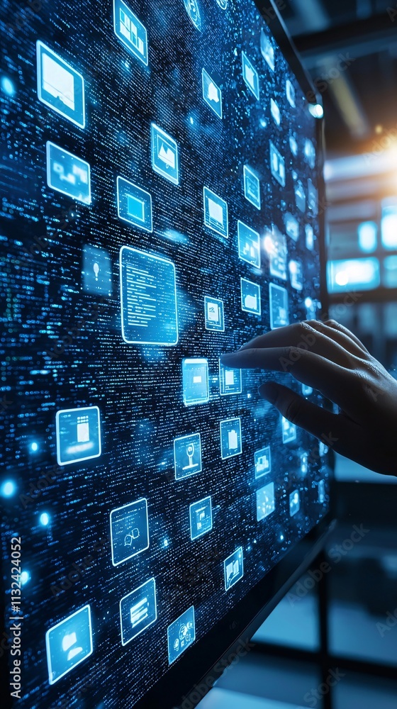 Poster optimization through innovation, enhanced digital processes, sharp high-tech visuals, efficiency thr