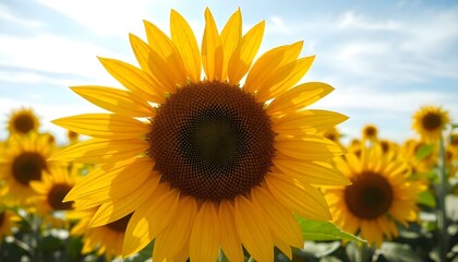 Obraz premium sunflower close-up, vibrant sunflower, golden sunflower petals, sunflower seeds, cheerful sunflower, sunflower field, bright yellow flowers, golden blooms, sunny flower field, sunflower photography, b
