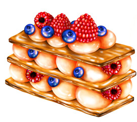 Berries Mille-Feuille Dreamy Dessert