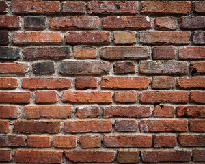 Obraz premium An up-close look at a weathered brick wall that highlights its individuality and rustic texture