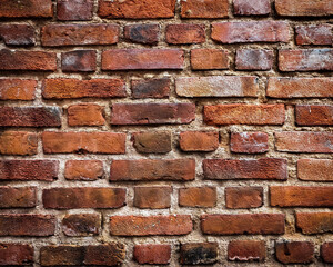 Fototapeta premium An up-close look at a weathered brick wall that highlights its individuality and rustic texture