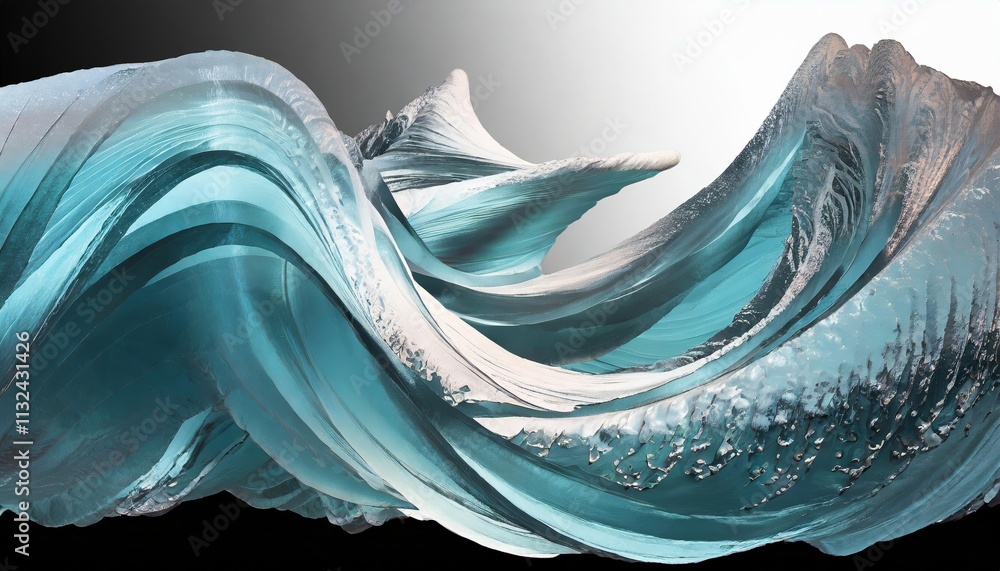 Poster shimmering oceanic dreams a captivating abstract futuristic d texture of waves frozen in time, evoki