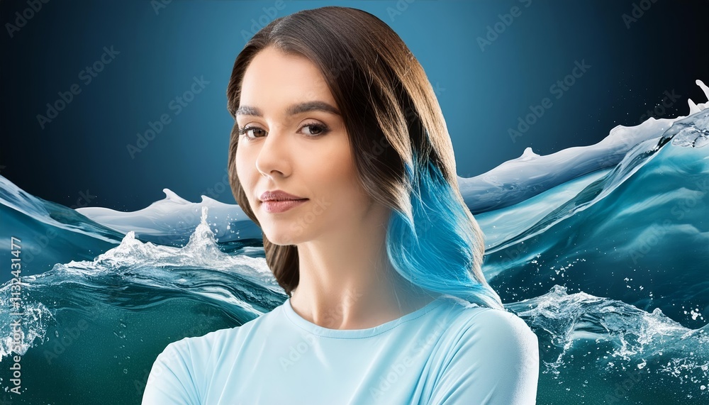 Poster shimmering oceanic dreams a captivating abstract futuristic d texture of waves frozen in time, evoki