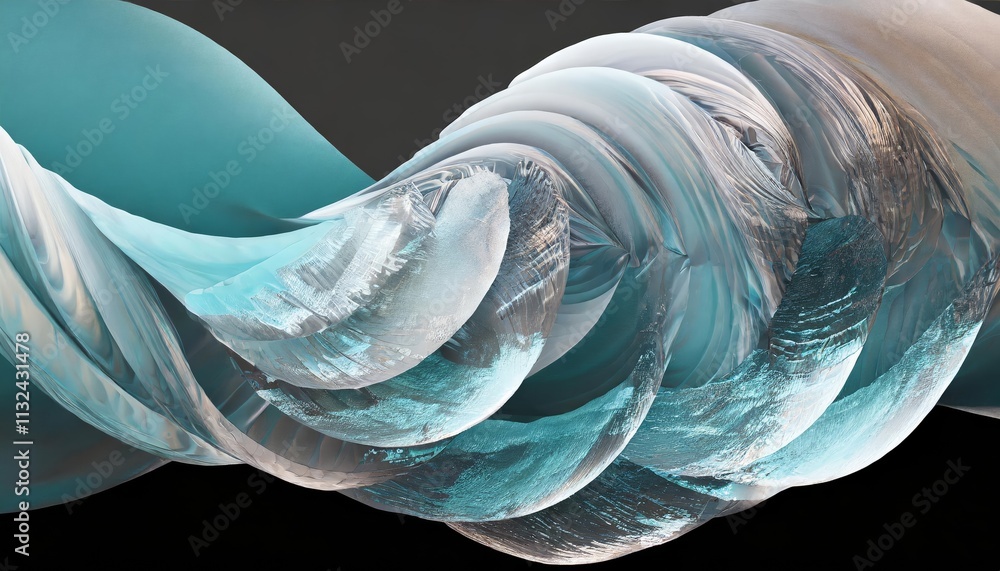 Poster shimmering oceanic dreams an abstract futuristic d texture of frozen waves captured in a mesmerizing