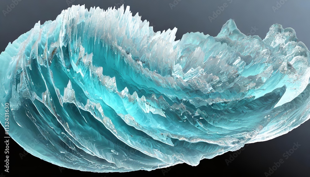 Poster shimmering oceanic dreams a futuristic abstract d texture of waves frozen in time, capturing the ess