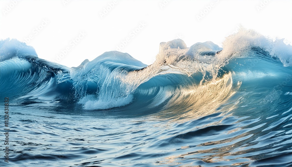 Aufkleber shimmering oceanic dreams a captivating abstract futuristic d texture of waves frozen in time, evoki