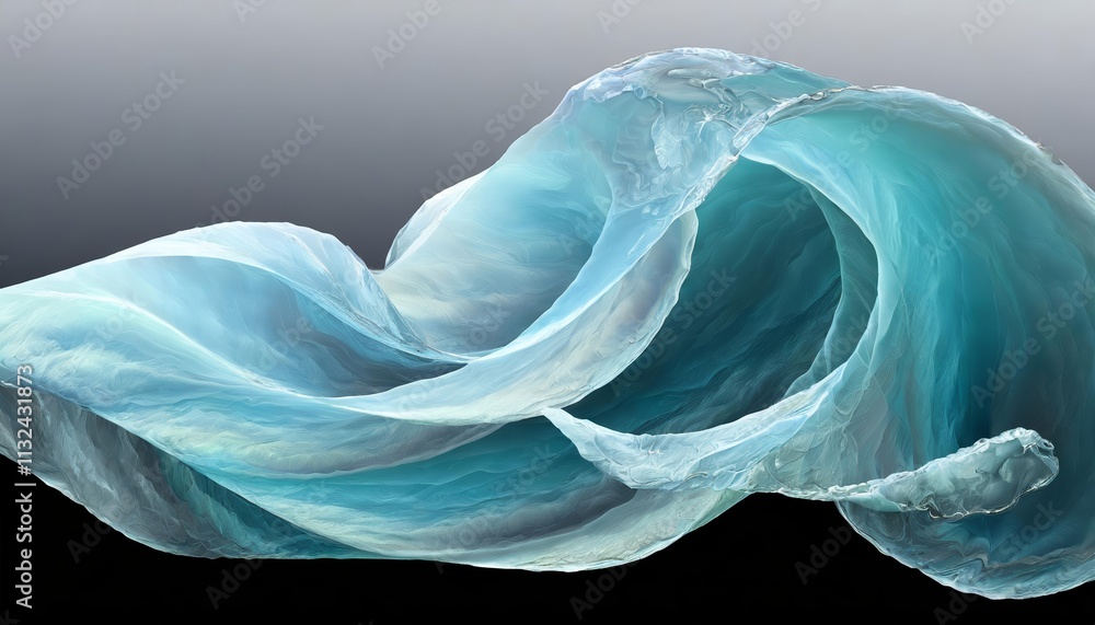 Poster shimmering oceanic dreams a futuristic d texture of waves frozen in time, capturing the essence of t
