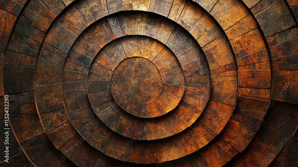 Aufkleber Layer upon layer of circular forms create a mesmerizing interplay of textures and colors, showcasing the beauty of concentric design. Rich, earthy tones invite contemplation and creativity