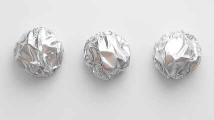 Crumpled Silver Foil Balls  Abstract Background Texture