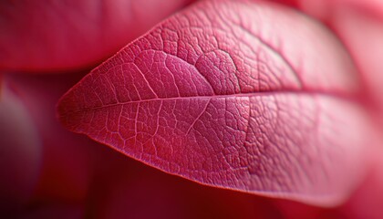 Intricate Details of a Crimson Leaf Macro Photography Stunning Closeup of Nature's Art
