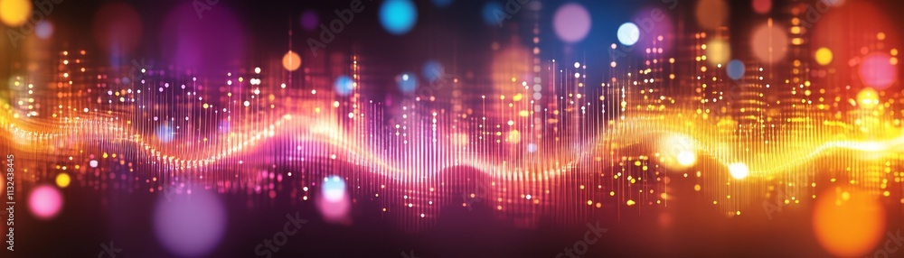 Poster abstract colorful lightwave data stream background