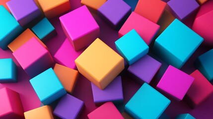 Obraz premium Vibrant Colorful Cubes Abstract Background