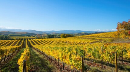 Naklejka premium vineyard landscape horizontal farming growth serene