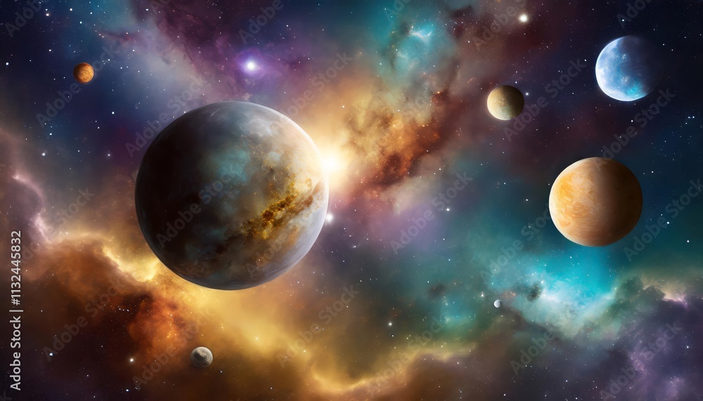 Poster celestial dreams a surreal journey through the nebula a generative ai exploration of cosmic wonders,