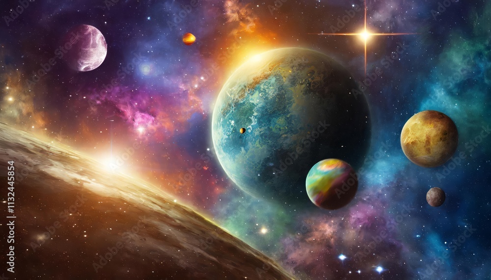 Poster celestial dreams a surreal journey through the nebula a generative ai exploration of cosmic wonders,