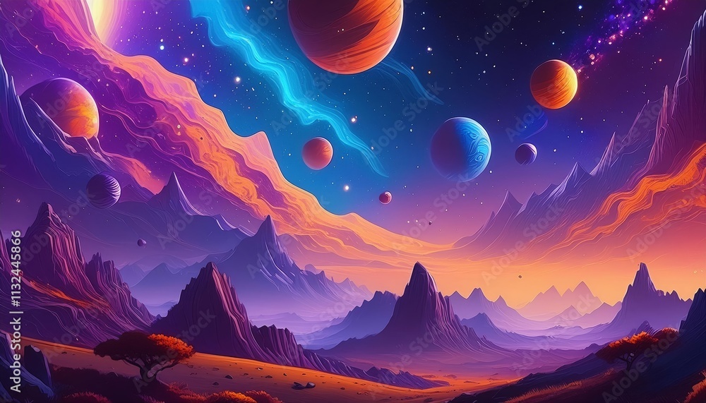 Poster cosmic dreams a surreal journey through the nebula generative ai artwork capturing the enchantment o